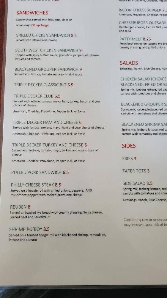 Geo's Pool And Pub Menu image 1