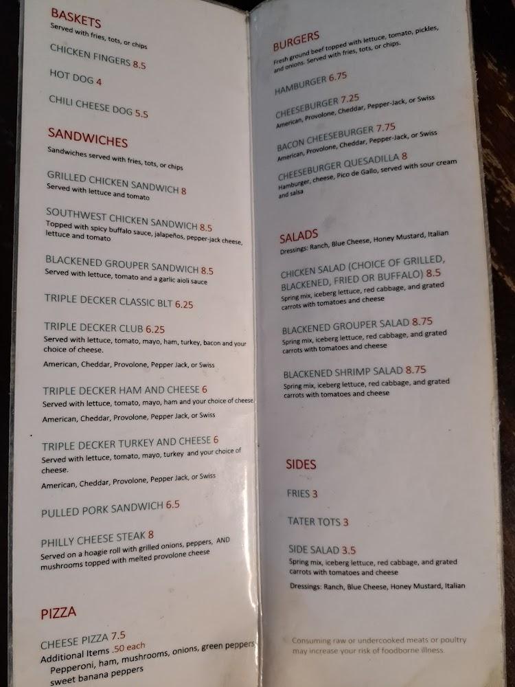 Geo's Pool And Pub Menu image 2